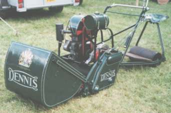 The Dennis Motor Mower in classic configuration with a trailer seat.