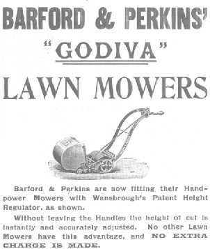 1903 advertisement for a Barford & Perkins Godiva from The Ironmonger magazine.