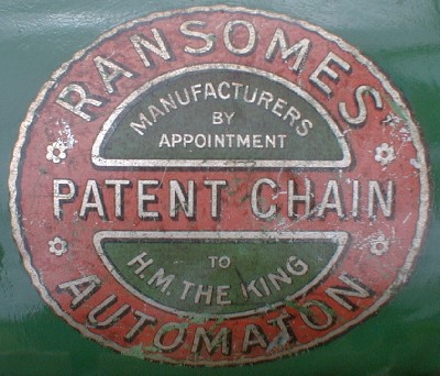 Grass box image from Ransomes Patent Chain Automaton
