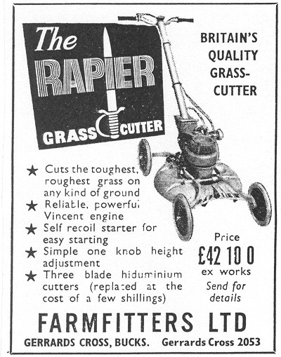 Farmfitters Rapier advertisement 1956.