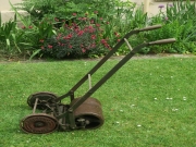 Fletcher's Edgbaston side-wheel mower with large trailing roller
